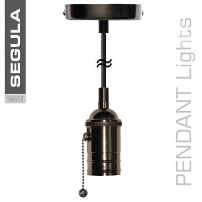 Pendel  ophng i sort med on/of snor til E27 pre