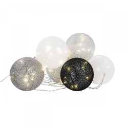 LED Lyskde med 8 stk. dekorationskugler